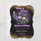 Zauberer und Hexen Son's Töchter Birthday Magic Einladung (Vorderseite)