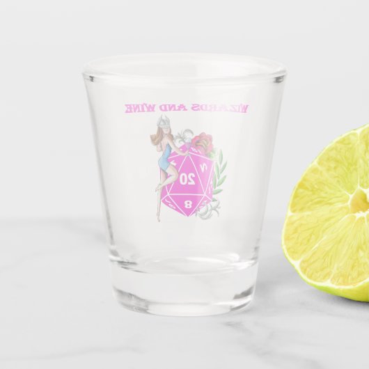 Zauberer und Wein Schnapsglas (Rückseite)