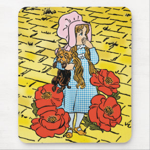 Zauberer von Oz, Dorothy, rote Mohnblumen Vintage Mousepad