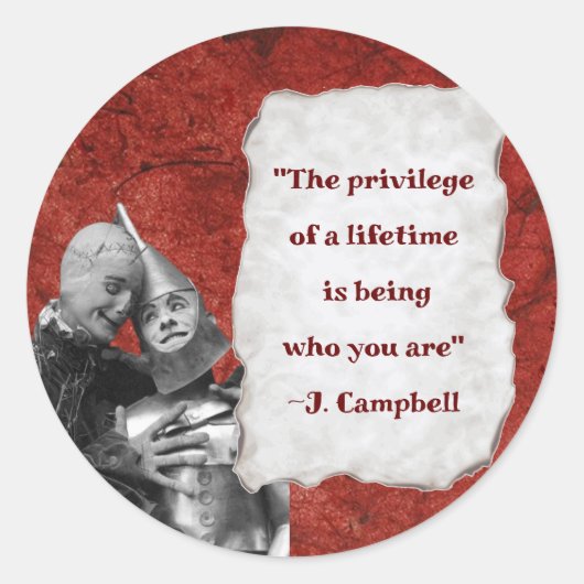 Zauberer von Oz Quotes Campbell Red Gold Runder Aufkleber (Vorderseite)
