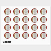 Zauberer von Oz Tinman Happiness Red Gold Runder Aufkleber (Blatt)