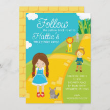 Zauberer von Oz Yellow Brick Road zum Geburtstag