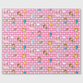 Zauberer- von Ozcharaktere auf rosa/weißem Geschenkpapier (Flach)