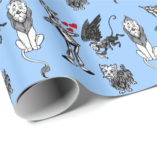 Zauberer- von Ozzinn-Mann-Löwe-Fliegen-Affe Toto Geschenkpapier (Rolleneckpunkt)