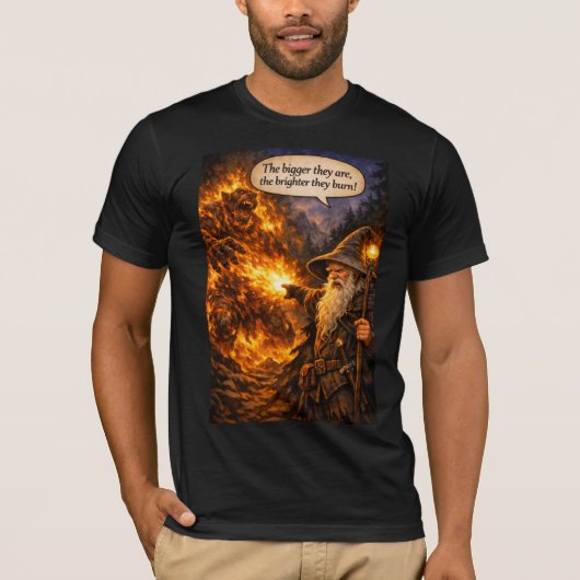 Zauberer VS Troll T-Shirt (Vorderseite)