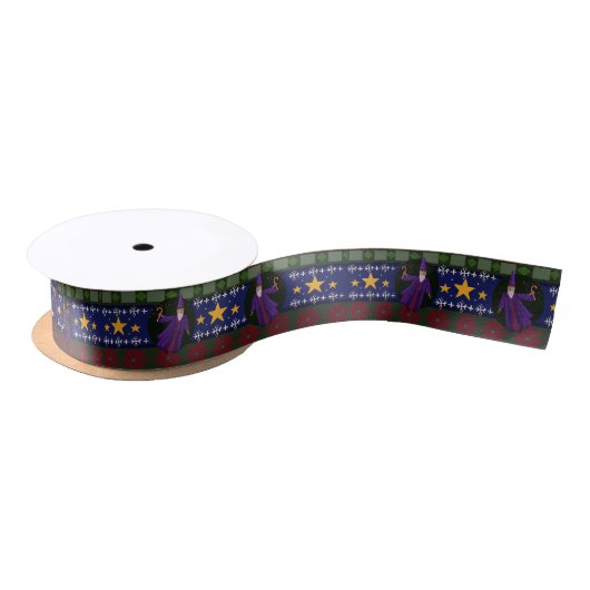 Zauberer Weihnachtsmuster Satin Ribbon Satinband (Spule)