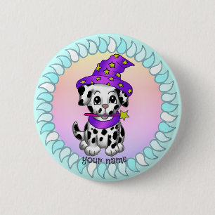 Zauberer-Welpen-Hund-Knopf Button