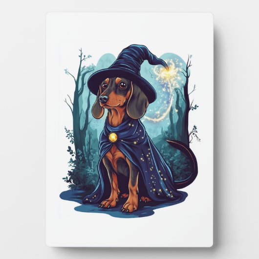 Zauberer Wiener � Magischer Dachshund Fotoplatte (Vorderseite)