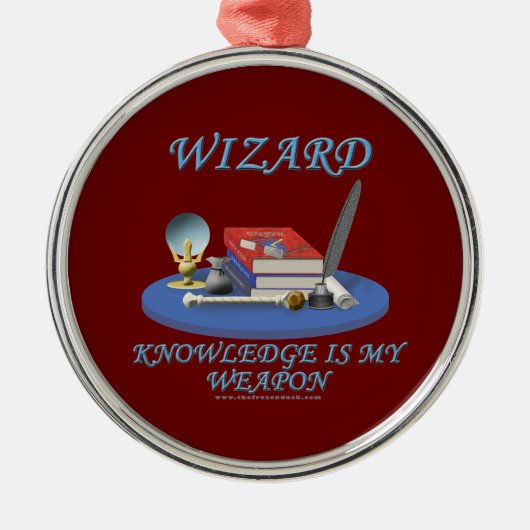 Zauberer: Wissen ist meine Waffe Silbernes Ornament (Vorne)