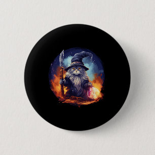 Zauberer-Zauberer-Katze Button