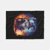 Zauberer-Zauberer-Katze Fleecedecke (Vorderseite (Horizontal))