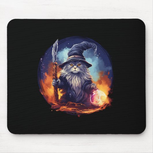Zauberer-Zauberer-Katze Mousepad (Vorne)