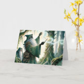 Zauberer zeigen einen neuen Zauber "Happy Birthday Karte (Gelbe Blume)