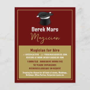 Zaubererhut und Wand, Zauberwerbung Flyer