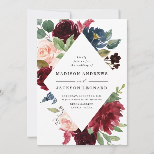 Zauberfloral | Einladung zur Hochzeitsfeier (Vorderseite)