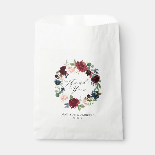 Zauberfloral | Personalisierte Hochzeit Vielen Dan Geschenktütchen (Vorderseite)