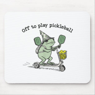 Zauberfrosch hält Schläger Roller fährt los zum Sp Mousepad