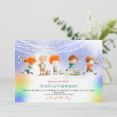 Zauberfußball Geburtstagsspiel Einladung (Stehend Vorderseite)