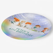 Zauberfußball Geburtstagsspiel Pappteller (Schrägansicht)