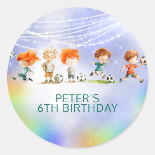 Zauberfußball Geburtstagsspiel Runder Aufkleber (Vorderseite)