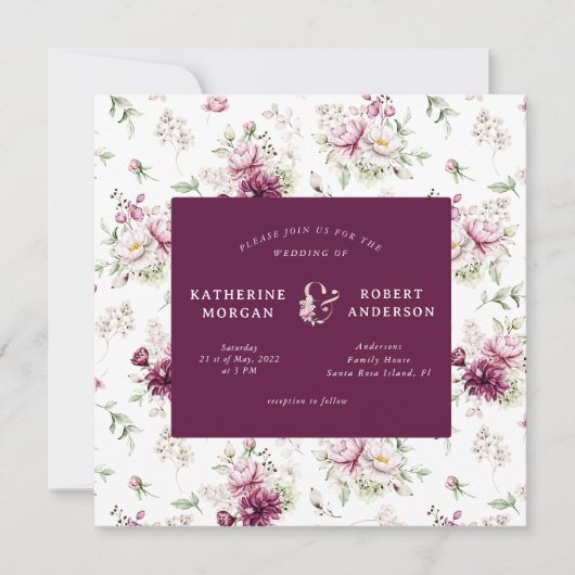 Zaubergarten Hochzeitsfeier Einladung (Vorderseite)