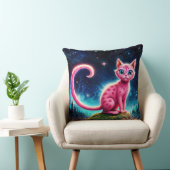 Zauberhaft blauer mit Augen Felin unter hellen Ste Kissen (Stuhl )