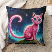 Zauberhaft blauer mit Augen Felin unter hellen Ste Kissen (Decke)