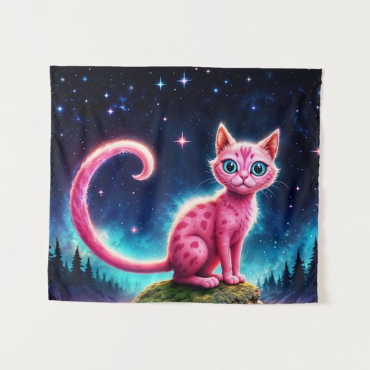 Zauberhaft blauer mit Augen Felin unter hellen Ste Wandteppich (Vorderseite (Horizontal))