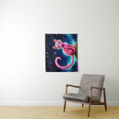 Zauberhaft blauer mit Augen Felin unter hellen Ste Wandteppich (Beispiel)