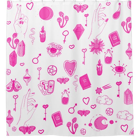 zauberhaft pinkfarben duschvorhang (Vorderseite)