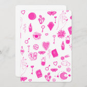 zauberhaft pinkfarben einladung (Vorne/Hinten)