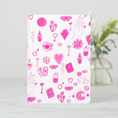 zauberhaft pinkfarben einladung (Stehend Vorderseite)