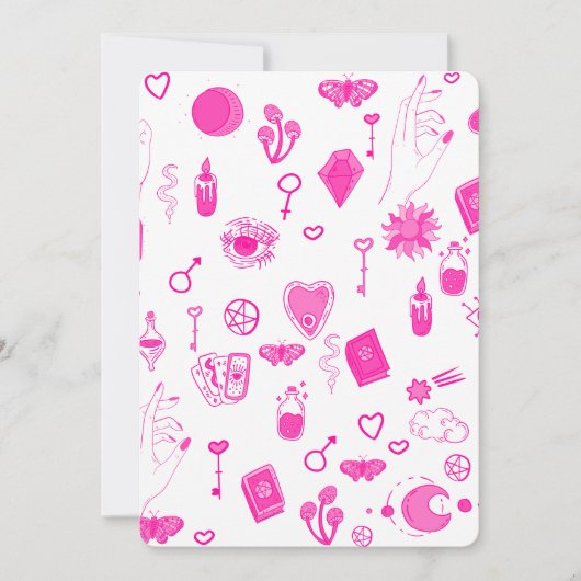 zauberhaft pinkfarben einladung (Vorderseite)