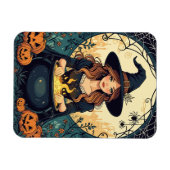 Zauberhaft verträumte Hexe mit Spinnen Magnet (Horizontal)