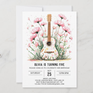 Zauberhafte Acoustic Ballad Gitarre Geburtstag Einladung