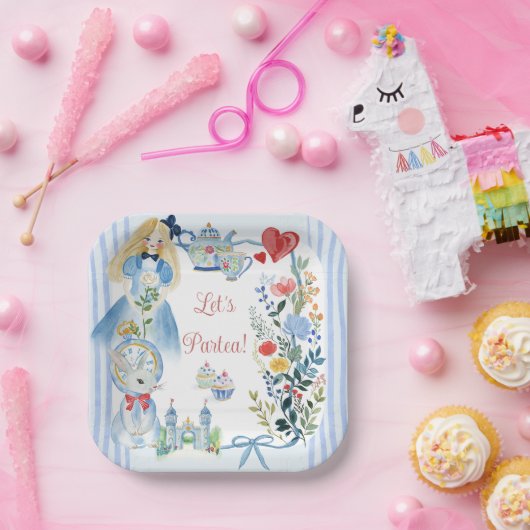 Zauberhafte Alice im Wunderland Garden Paper Napki Pappteller (Party)