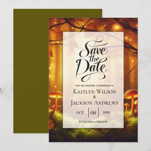 Zauberhafte Amberwaldhochzeit Save The Date (Vorne/Hinten)