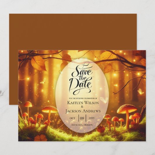 Zauberhafte Amberwaldhochzeit Save The Date (Vorne/Hinten)