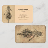 Zauberhafte antike, elegante Visitenkarte (Vorne/Hinten)