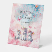 Zauberhafte Babyduschenschild für Unicorn Sockelschild (Vorderseite)