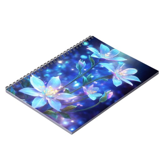 Zauberhafte blaue magische Blume Notizblock (Linke Seite)