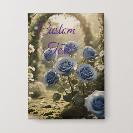 Zauberhafte blaue Rose - Romantischer Blumenakzent Button