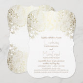 Zauberhafte Blume Hochzeit im Vintage Einladung (Vorne/Hinten)