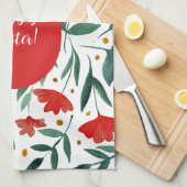 Zauberhafte Blume in Rot und Grün Geschirrtuch (Viertel Falte)