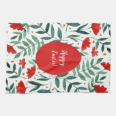 Zauberhafte Blume in Rot und Grün Geschirrtuch (Horizontal)