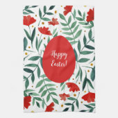 Zauberhafte Blume in Rot und Grün Geschirrtuch (Vertikal)