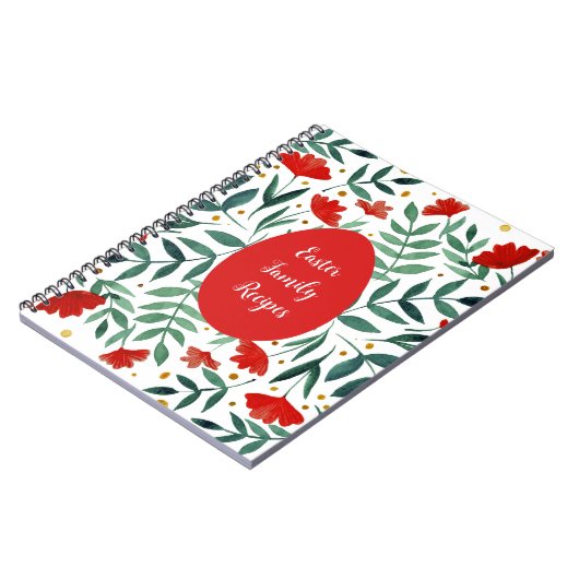 Zauberhafte Blume in Rot und Grün Notizblock (Linke Seite)