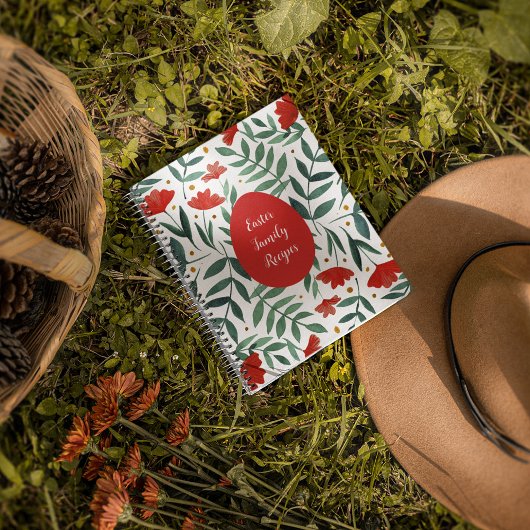 Zauberhafte Blume in Rot und Grün Notizblock