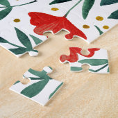 Zauberhafte Blume in Rot und Grün Puzzle (Seite)