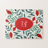 Zauberhafte Blume in Rot und Grün Puzzle (Horizontal)